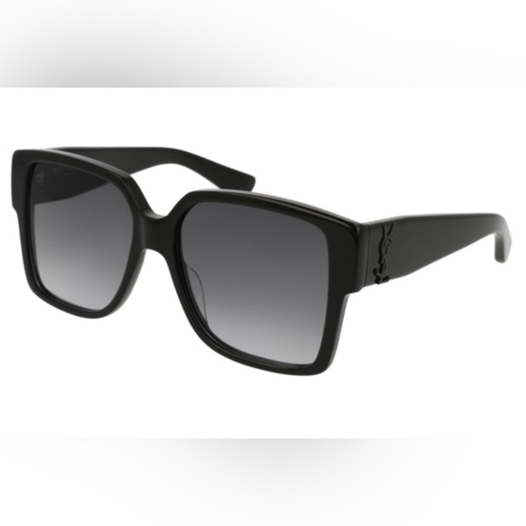 SAINT LAURENT M9 YSL Logo Black Bold Rectangular Unisex Sunglasses - Picture 1 of 9
